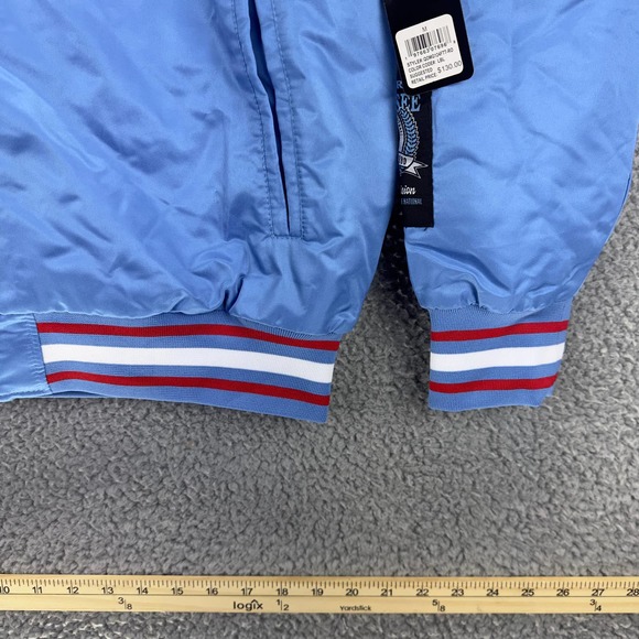 NFL Jackets Mens Medium Tennessee Huston Oilers Football Varsity Letterman Snap - Picture 3 of 11